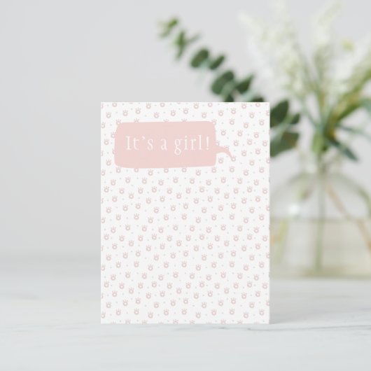 女の子 |かわいいペットの足とハートはがき 案内ポストカード (スタンド正面)