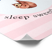 女の子 かわいい ピンク風船 ナマケモノ 動物 名前 子ども ポスター (角)