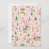 女の子 かわいい ピンク プリンセス 誕生日 サンキューカード (裏面)