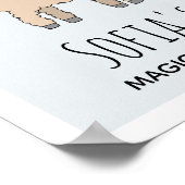 女の子 かわいい レインボー ラマ カートゥーン & 名前 子供部屋 ポスター (角)