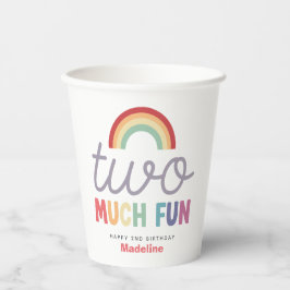 女の子 かわいい 2歳の誕生日お祝い レインボー 紙コップ