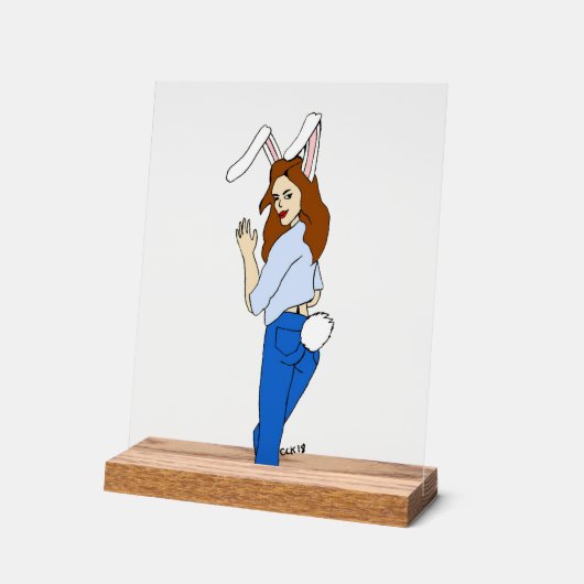 女の子 アクリルサイン (傾斜)