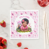 女の子 | ガールズフローラベビーシャワー スタンダードランチョンナプキン (インサイチュ)