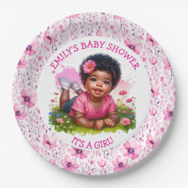 女の子 | ガールズフローラベビーシャワー ペーパープレート
