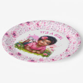 女の子 | ガールズフローラベビーシャワー ペーパープレート (アングル)