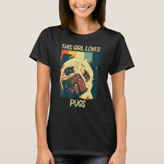 女の子 キッズ ペット 犬 パグ 犬種 かわいい パグ 1 Tシャツ