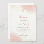 女の子《キリスト教》洗礼式や命名式招待状ガールズバプテスマ招待状 招待状 (正面/裏面)