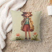 女の子 クッション (ブランケット)