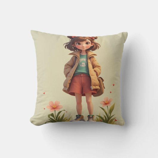 女の子 クッション (正面)