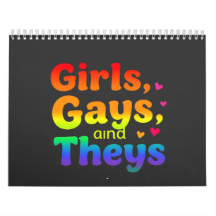 女の子、ゲイ、および彼らのLGBTプライド月の包含 カレンダー