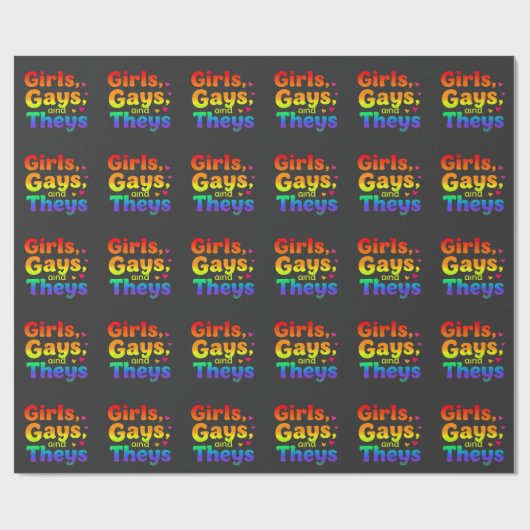 女の子、ゲイ、および彼らのLGBTプライド月の包含 ラッピングペーパー (フラット)