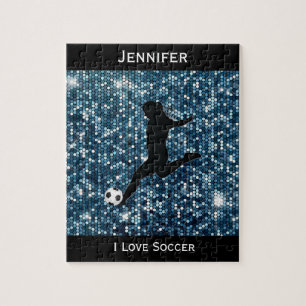 女の子「サッカーが大好き」パズル ジグソーパズル