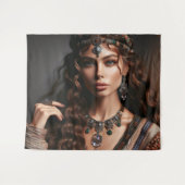 女の子(ジュエリー) タペストリー (正面(横))