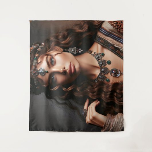 女の子(ジュエリー) タペストリー (正面)