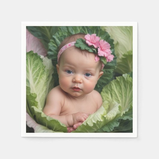 女の子 スタンダードカクテルナプキン (正面)