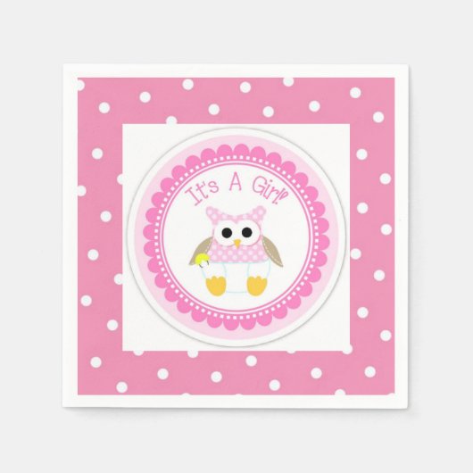 女の子 スタンダードカクテルナプキン (正面)