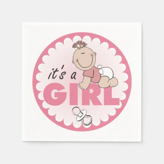 女の子 スタンダードカクテルナプキン (正面)