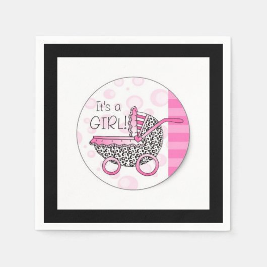 女の子 スタンダードカクテルナプキン (正面)