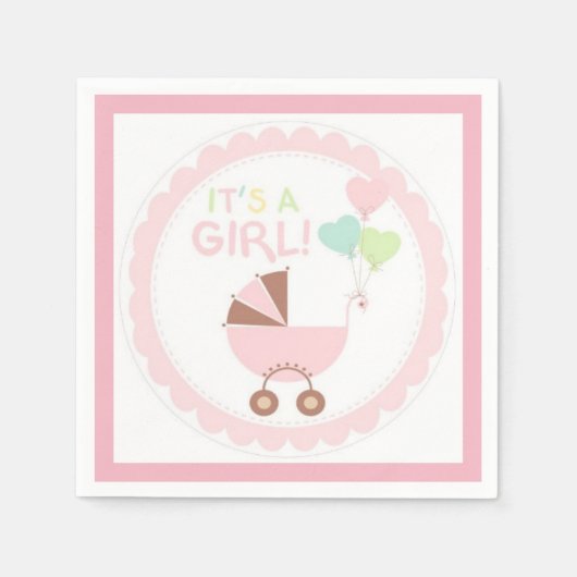 女の子 スタンダードカクテルナプキン (正面)