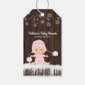 女の子 スノーフレーク ベビーシャワー 記念品 ギフトタグ (裏面)