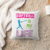 女の子-ソフトボールは私の生命です クッション (ブランケット)