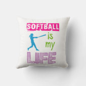 女の子-ソフトボールは私の生命です クッション (裏面)