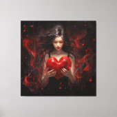 女の子(ハート) キャンバスプリント (正面)