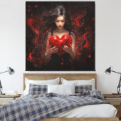 女の子(ハート) キャンバスプリント (インサイチュ (寝室))