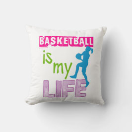 女の子-バスケットボールは私の生命です クッション
