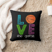 女の子: バスケットボール-ゲームを愛して下さい クッション (ブランケット)