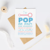 (女の子)バブルパーティーをテーマにした誕生日招待状 招待状