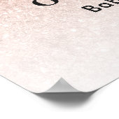 女の子、バラ金ゴールドグリッターベビーシャワーへようこそ ポスター (角)