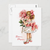 女の子(バラ) ポストカード (正面/裏面)