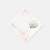 女の子 | バルーンベビーシャワーパーソナライズされた スタンダードカクテルナプキン (角)