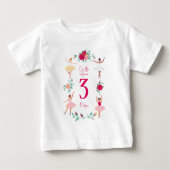 女の子 バレリーナ 誕生日 花のバレエパーティ ベビーTシャツ (正面)