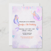 女の子 パープルエンジェル テーマ 招待状 (正面)