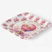 女の子 | ピンクのホットエアバルーン赤ちゃんシャワー ペーパープレート (傾斜あり)