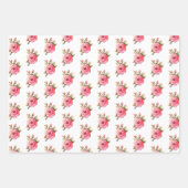 女の子 | ピンクのホットエアバルーン赤ちゃんシャワー ラッピングペーパーシート (正面2)