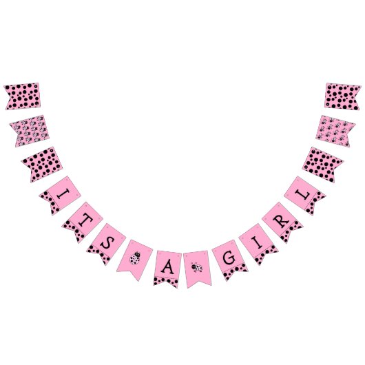 女の子、ピンクのレディバグ赤ちゃんシャワーのバナー バンティングフラッグ (全)