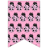 女の子、ピンクのレディバグ赤ちゃんシャワーのバナー バンティングフラッグ (第2の旗)