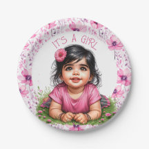 女の子 | ピンクフローラガールズベビーシャワー