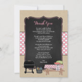 女の子 ベイビーQ ありがとうメモ詩 / BBQベイビーシャワー 招待状 (正面)