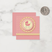 女の子/ベビーシャワー招待状 ノートカード (正面/裏面インサイチュ)