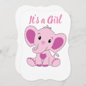 女の子、ベビー、妊娠、告知、 招待状 (正面/裏面)