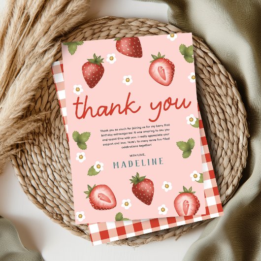 女の子 ベリー ファースト キッズ 1歳の誕生日 サンキューカード