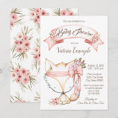 女の子 ボヘミアンフォックス 赤ちゃんシャワー招待状 招待状 (正面/裏面)