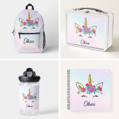 女の子 ユニコーンと虹 オーダーメイドスケッチ ノートブック