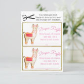 女の子 ラマ おむつくじ チケット 招待状 (スタンド正面)