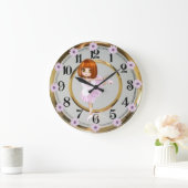 女の子 ラージ壁時計 (ホーム)