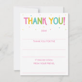 女の子 レインボー 記入式 サンクスノート カード (正面)